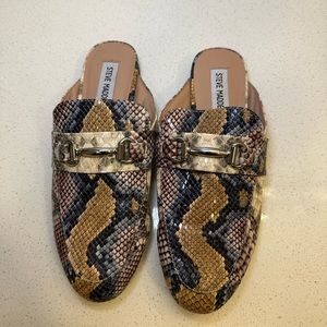 Multi color snake print slippers/mules